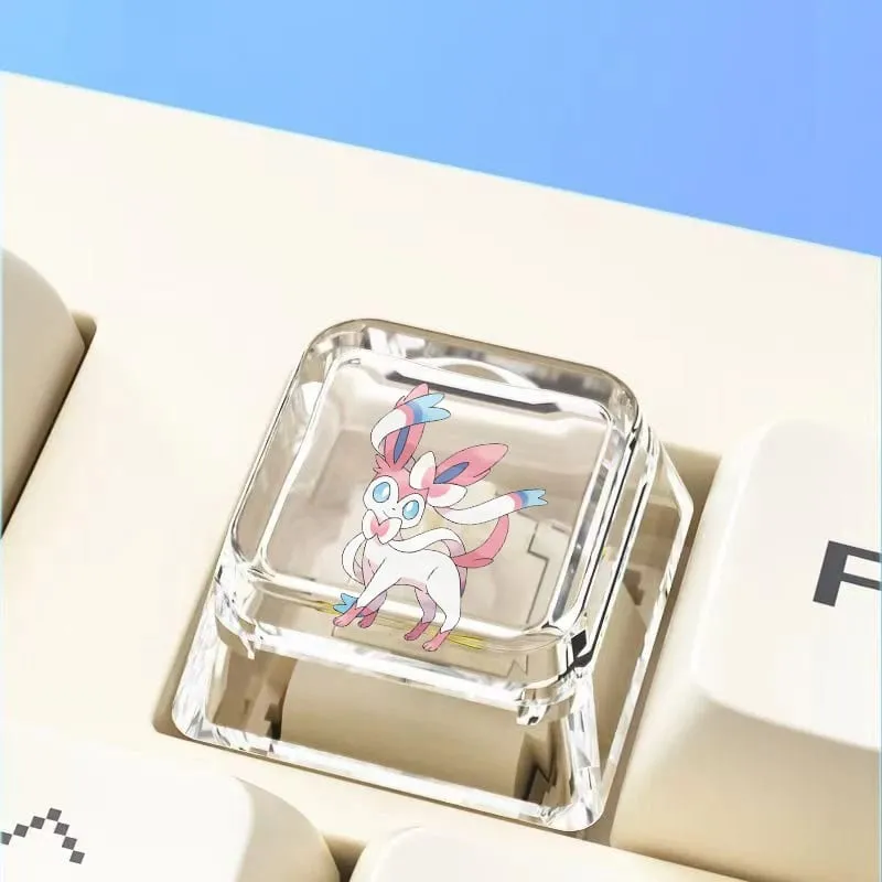 Cross mechanical keyboard personalized anime keycap single Charmeleon Blastoise Eevee transparent cartoon keycap