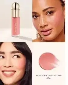 Zestaw do makijażu Rare Beauty Płynny rozświetlacz Pozostaje wilgotny i nie wysycha Róż w kremie Błyszczący, wilgotny naturalny róż w płynie
