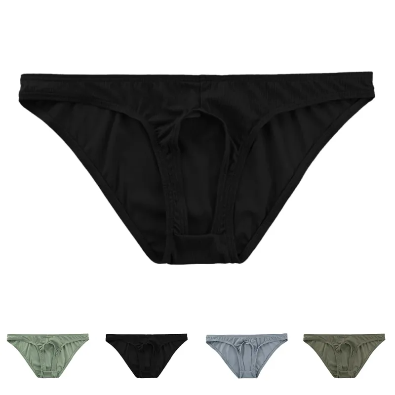 Men Gay Sexy Briefs Front Open Soft Underpants Men Low Rise Underwear Breathable Quick Dry Panties Sexy Torys For Man Lingerie