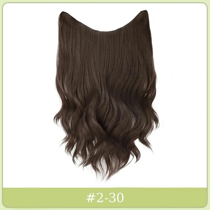 Synthetic Black Wavy Clip in Hair Extensions Hairpiece U-shaped Hair Extensions with 5 Clips for Women Girls Daily Use Soft Hair — image 9