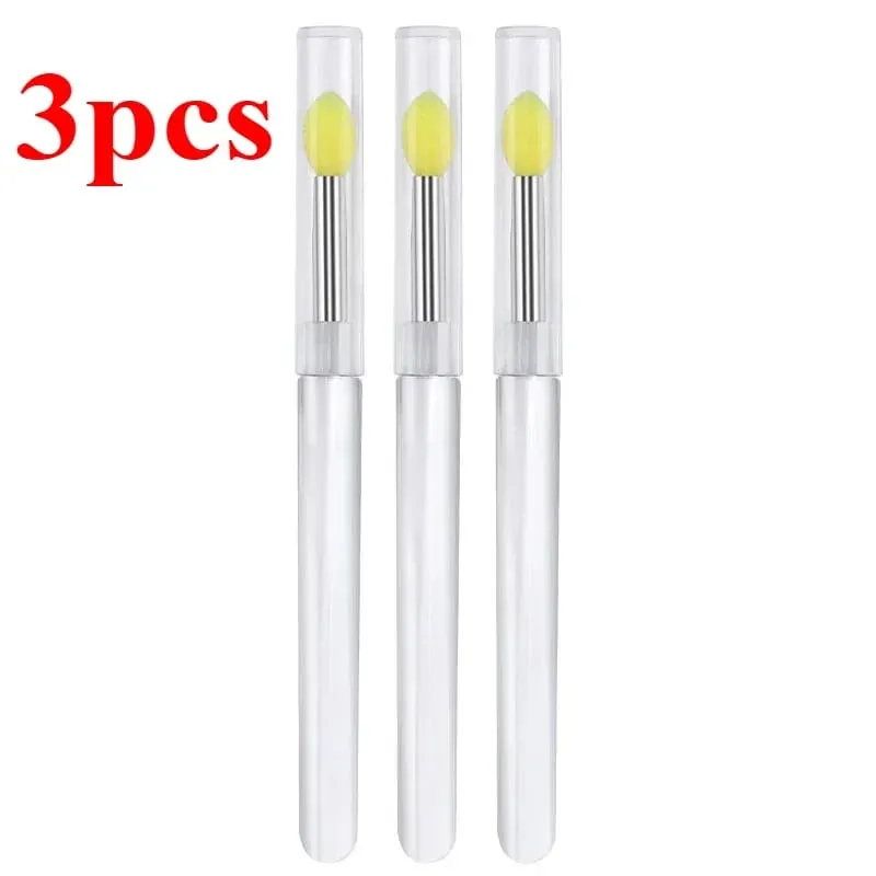 3/5/10Pcs Soft Silicone Lipstick Brush Lip Stick Applicator Portable Clear Handle Clean Microbrush Lipgloss Beauty Tool