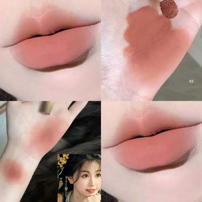 Mousse Velvet Matte Lip Tint Sponge Tip Design Creamy Non-Dry Texture Soft Foggy Finish for Natural Daily Lip Makeup