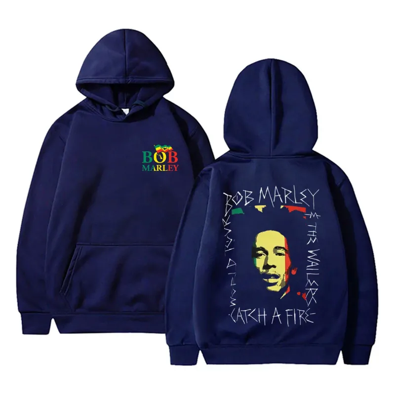 Reggae Bob Marley visage graphique sweat à capuche attraper un feu Album Merch pull à capuche pour hommes femmes décontracté Vintage surdimensionné sweat