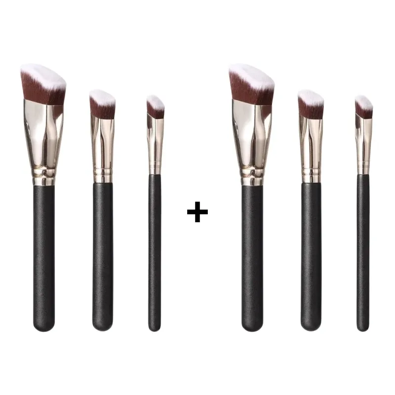 3pcs Angled Foundation Makeup Brush Set Professional Makeup Brushes for Liquid Foundation Cream BB Concealer Women Beauty Tools