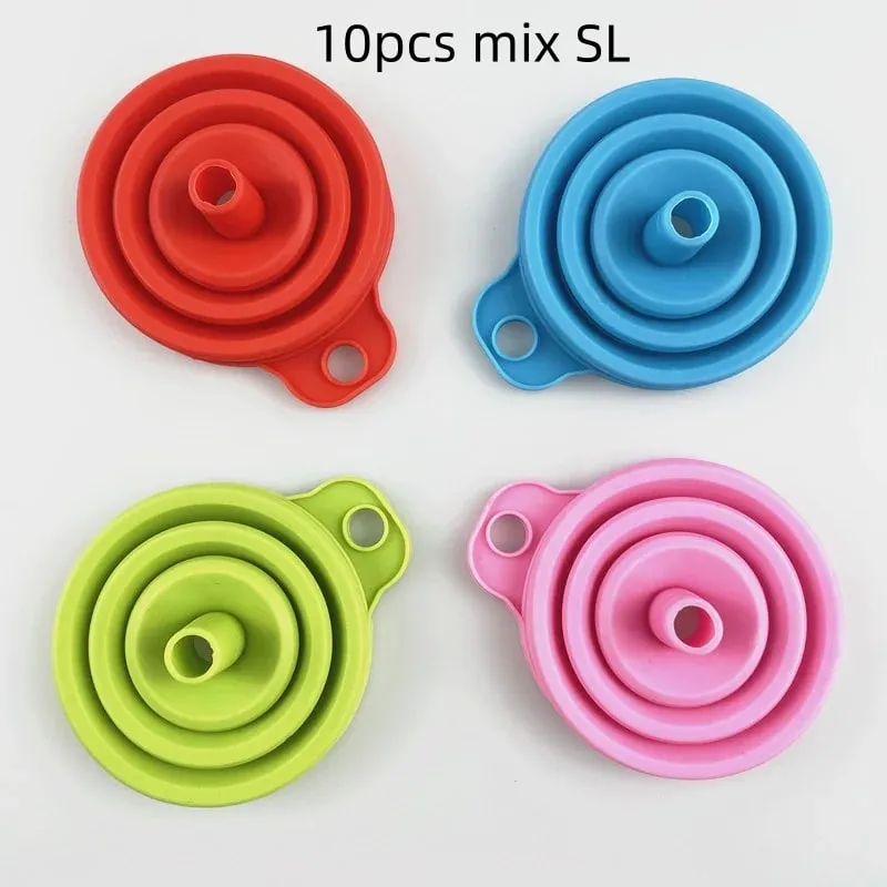 1/3/5/10 pcs S L พับซิลิโคนช่องทางสำหรับบรรจุขวดครัวซิลิโคนช่องทางพับ Gadgets ครัวน้ำมัน FILLER
