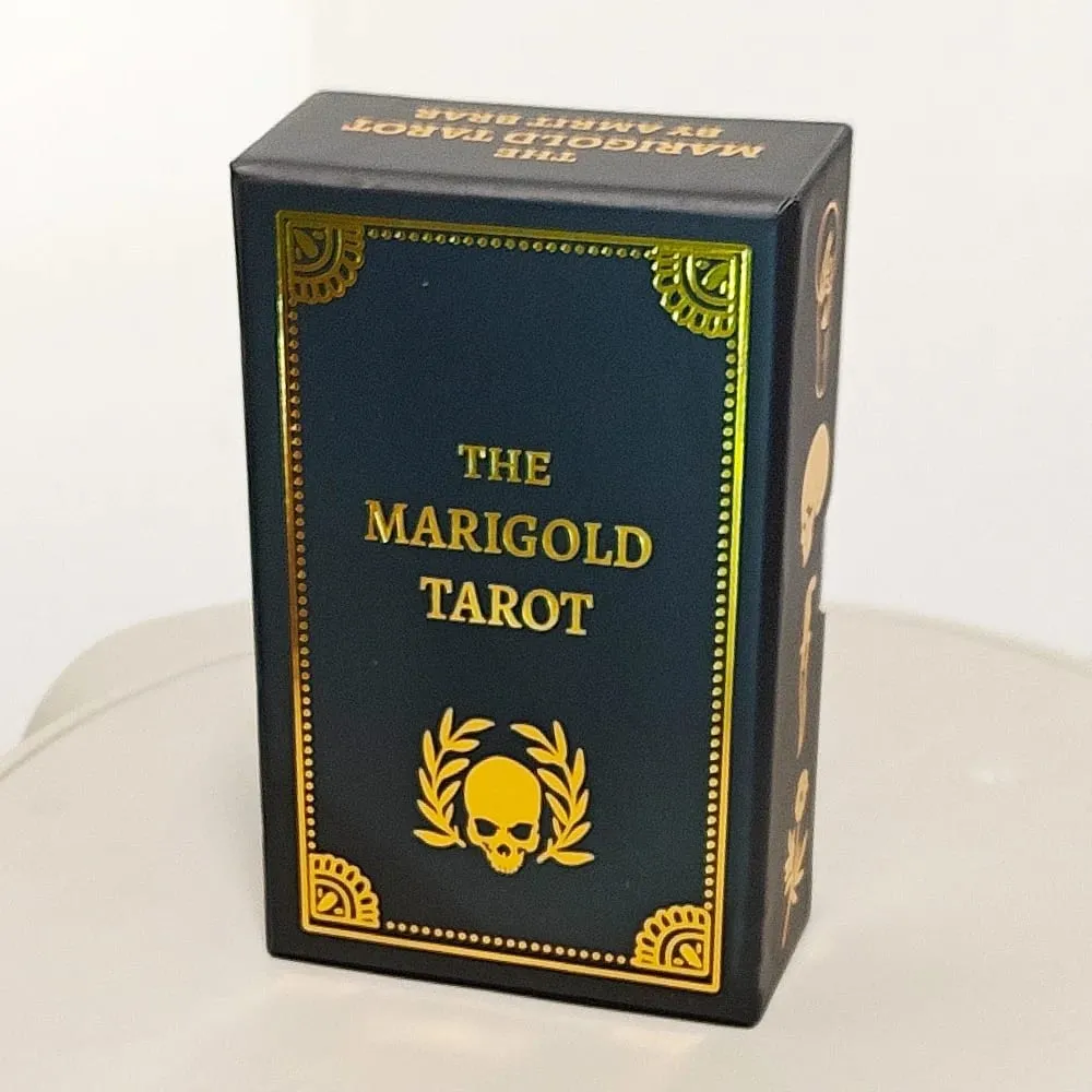 The Marigold Tarot Deck 78pcs Cards Black & Gold Skull Art Tarot Cards Rider-Waite Inspired Divination Deck English Ver. — image 1
