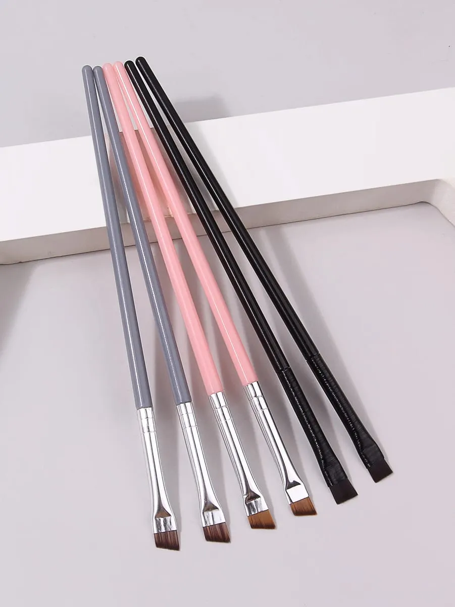 6Pcs Ultra‑Thin Blade Eyebrow Brush Set Precision Angled Eyeliner Brushes For Eyebrow Liner Detail Eye Makeup Cosmetic Beauty To