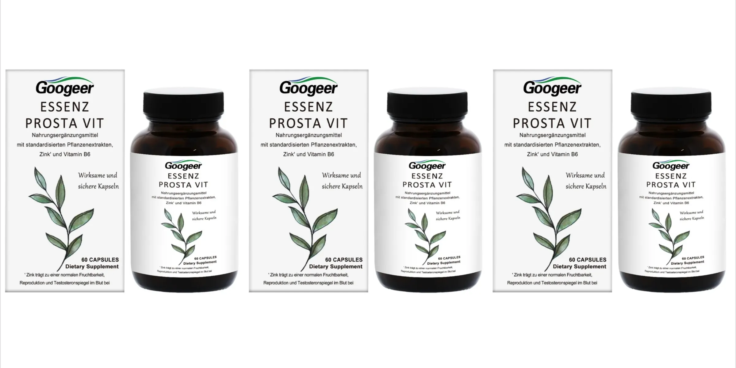 Googeer Prostate Support Capsules Saw Palmetto Extract Stinging Nettle Zinc Vitamin B6 60 Capsules Men's Daily Support — image 8
