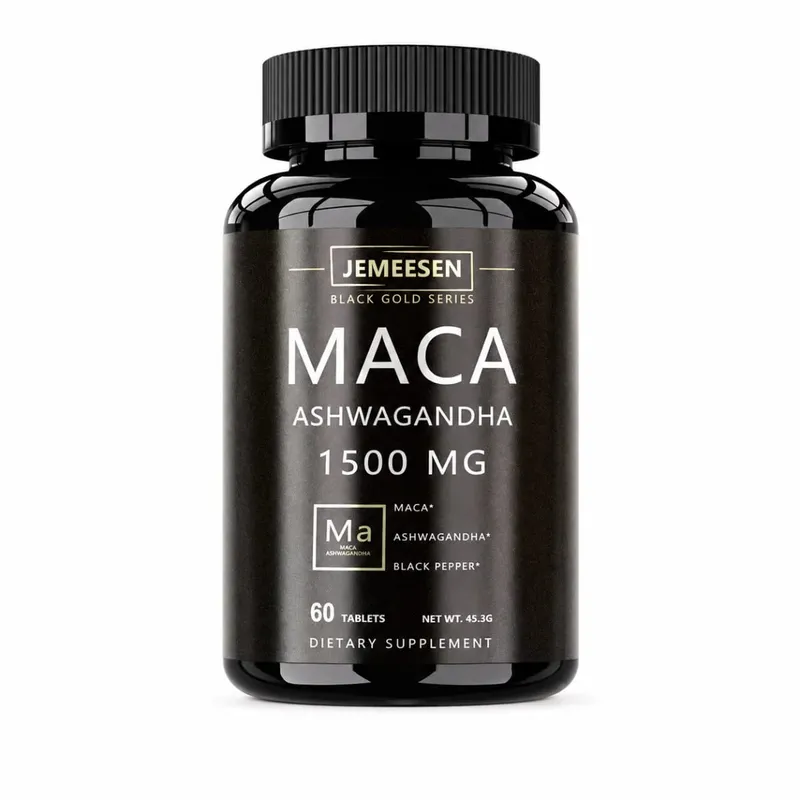 Økologiske Maca Root Powder Kapsler 1500mg indeholdende Maca Root Extract Ashwagandha Black Pepper Supplements for Mænd