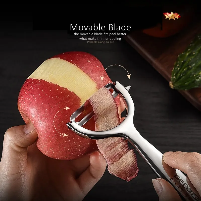 LFGB Certificated Pure 304 Stainless Steel Peeler Ultra Sharp Blade Fruit and Vegetable Zester Family Kitchen Peeling Tool