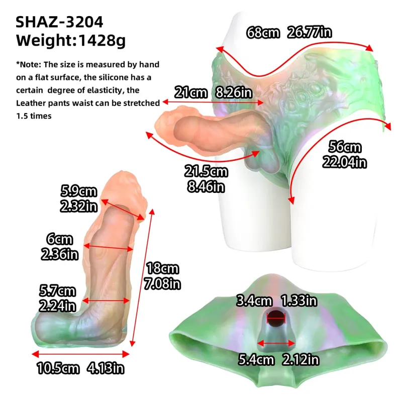 Strap On Long Horse Dildo Sheath Silicone Harness Dildo Panties Wearable Penis Sleeve Adult Sex Toy for Men Reusable Condom — image 17