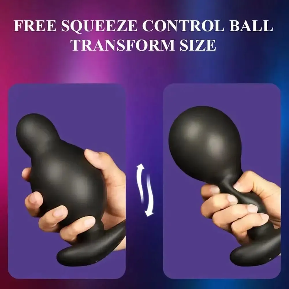 Massageador de próstata masculino com controle remoto sem fio, plugue anal inflável com 10 modos de vibração, plugue anal para expansão anal, brinquedo sexual — image 3