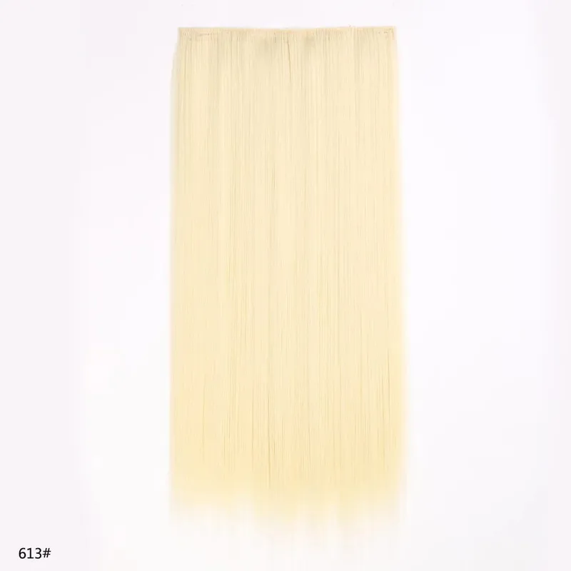 Synthetic 24 Inch Long Straight Clip in Hair Extension Seamless Natural Looking Easy Install Women’s Hairpieces for Daily Wear