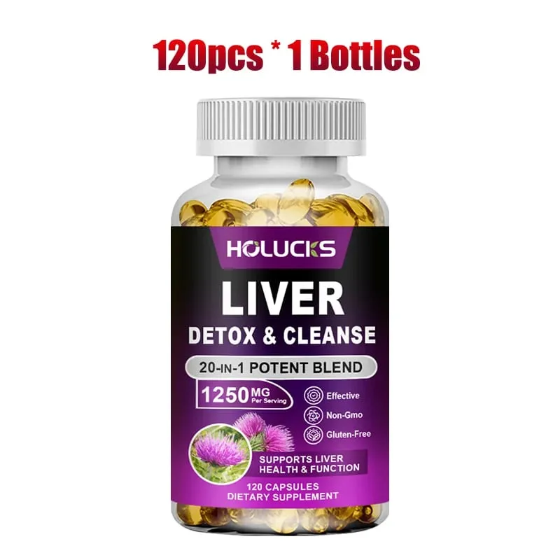 Liver Detox & Cleanse Capsules with Milk Thistle Support Toxin Removal Digestion & Kidney Health Antioxidants & Detoxifiers