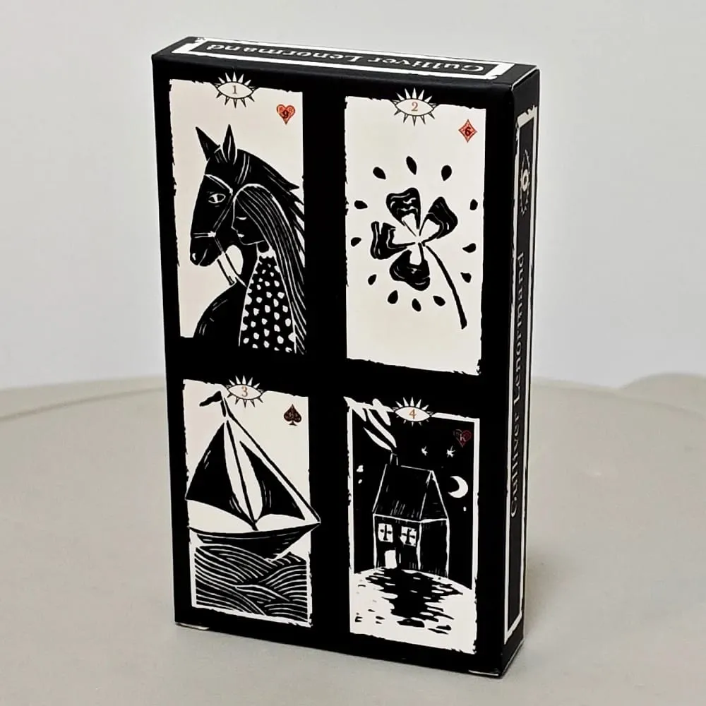 Gulliver Lenormand Oracle Deck 10.3*6cm - 36 Cards Minimalist Black & White Linocut Art