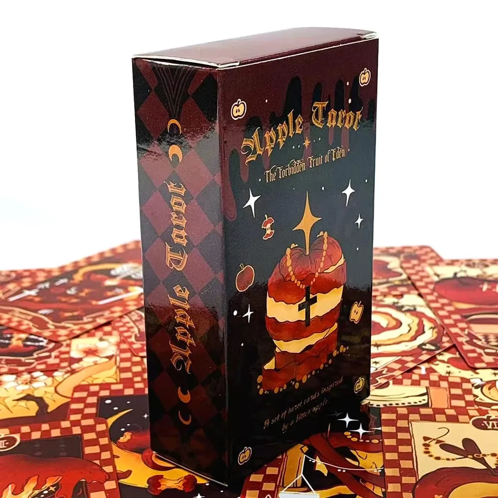 Apple Tarot Deck 78 การ์ด Dark Fairy Tale Apple ธีมไพ่ทาโรต์ Divination สมาธิของขวัญฮาโลวีนสำหรับเริ่มต้นนักสะสม — image 2