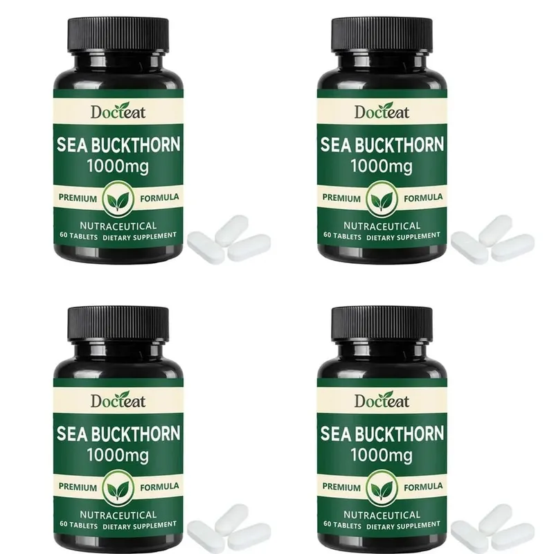 Docteat Sea Buckthorn 1000mg Tablets Daily Immune Function Support Antioxidant Nutrition Vitamin C Zinc Vitamin D3 60 Tablets