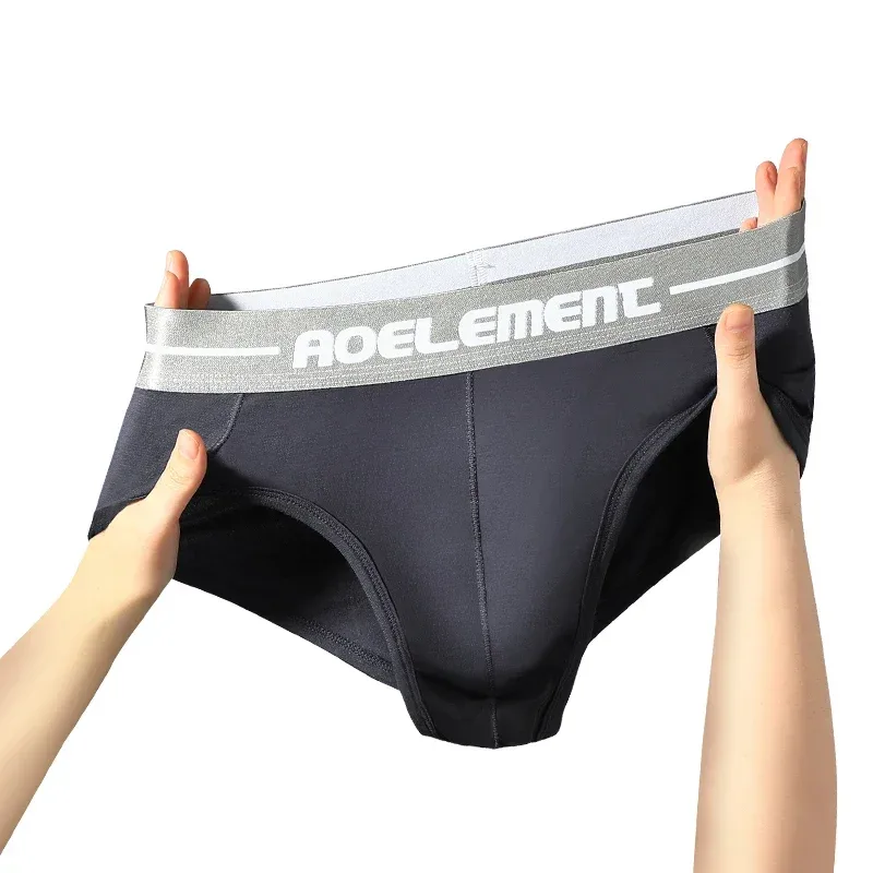 Modal capsule lift U convex men's underwear bullet separate ice silk capsule pouch briefs
