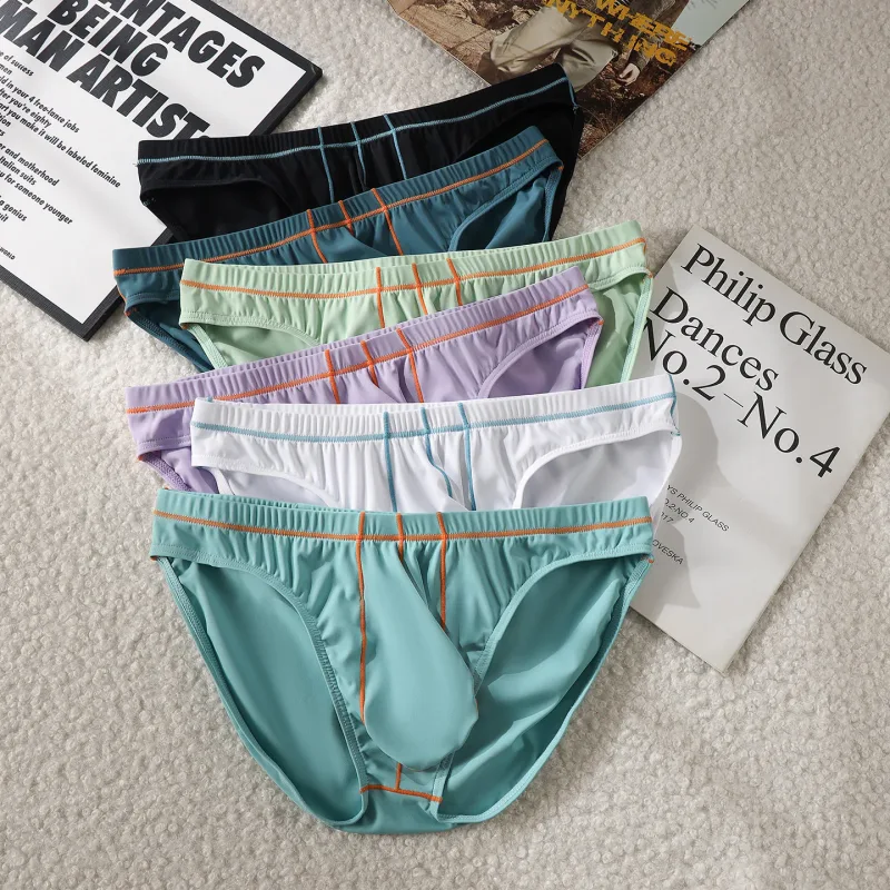 Mens Underwear Briefs SoftNylon Panties For Man Brief Shorts Homme Ropa Patchwork Low Waist Underpants Cueca Plus Size M-XXL