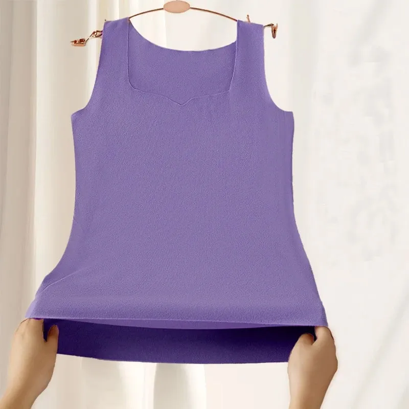 1pcs Women Thermal Tops Girls Traceless Solid Color Vest Base Layer Warm Tank Top Autumn Winter Female Sexy Slim Camisole