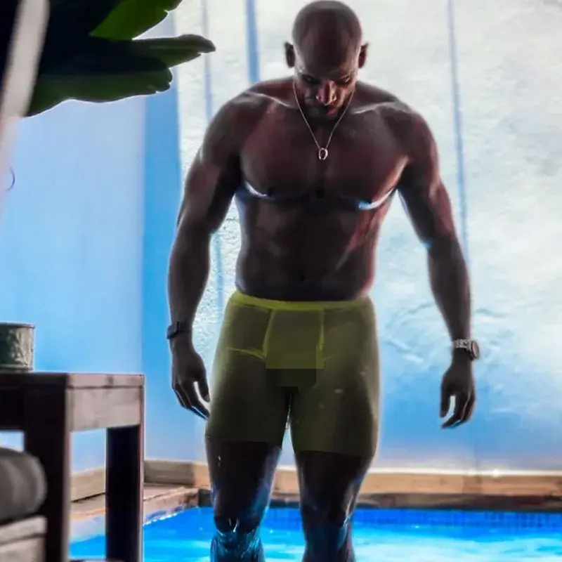 0.01mm Ultra-manipis na Kasuotang Panloob ng Lalaking Mahabang Boxer Shorts na Paglamig ng Yelo Silk Transparent Gym Fitness Underpants Mga Seamless Mesh Slips
