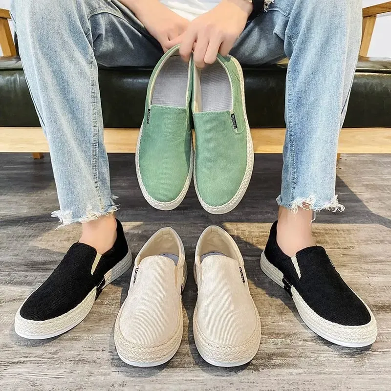 Man's Sneakers Canvas Flat Fisherman Linen Cloth Sneakers Shoes Male Summer Casual Shoes for Men Loafers 2025 Walking Shoes Male