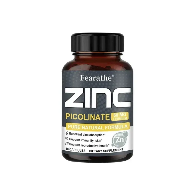 Cápsulas de Zinco 50 Mg - Suplemento Antioxidante Natural para Cabelo Imunológico, Unhas e Suporte para Pele Unissex