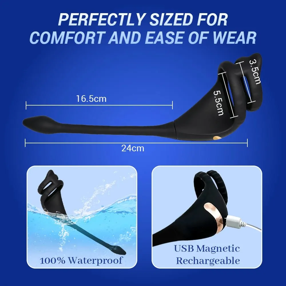 APP Penis Cock Ring Male Wireless Remote Control Male Ejaculation Delay Stimulator Anal Butt Plug Adult Sex Toy for Men Couples