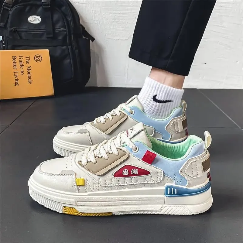 Men casual sports shoes leather breathable sneakers free shipping outdoor walking running board shoes comfortable lightweight