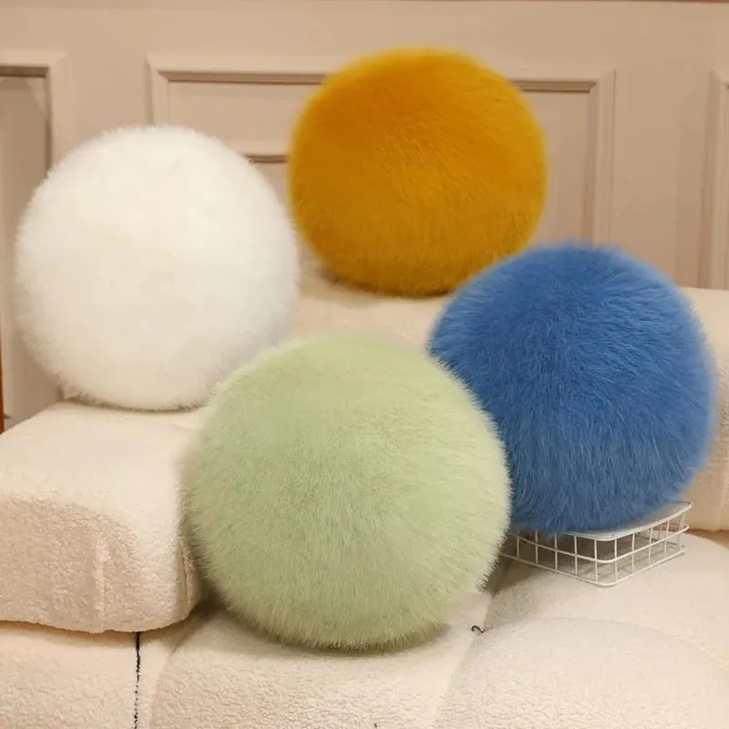 30cm Long Plush Fluffy Round Plush Pillow Cartoon Ball Pillow Accompany Stuffed Pillow Car Home Sofa Decor Plush Cushion — image 7