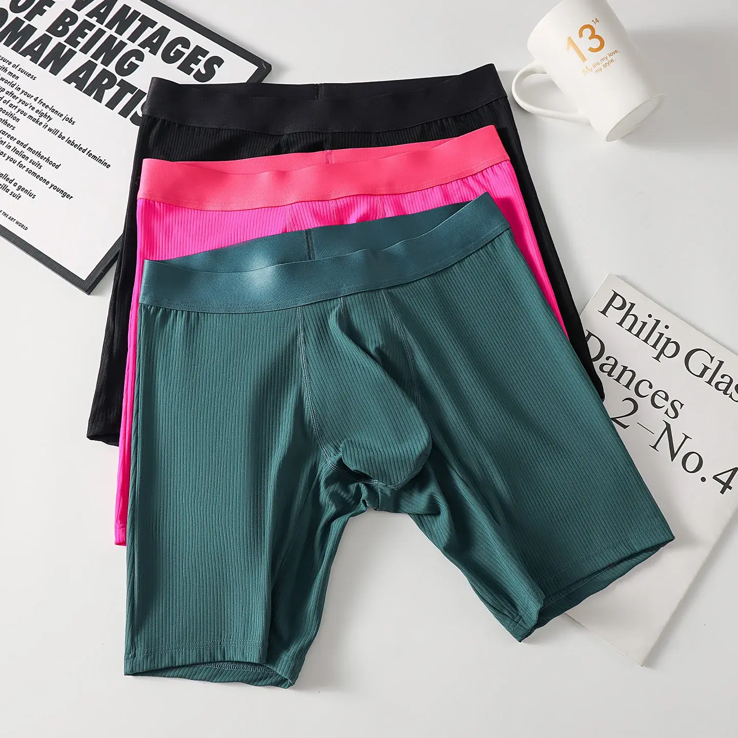 Mens Underwear Boxer Shorts Hombre Soft Nylon Panites Man Breathable U Convex Pouch Extended Underpant Male Trunks Cueca L-XXL