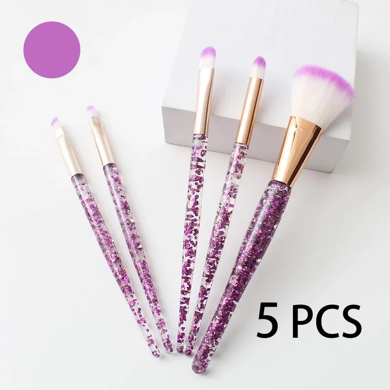 5 PCS Professional Makeup Brush Set Compatible for Eyeshadow Eyebrow - Nylon Bristles