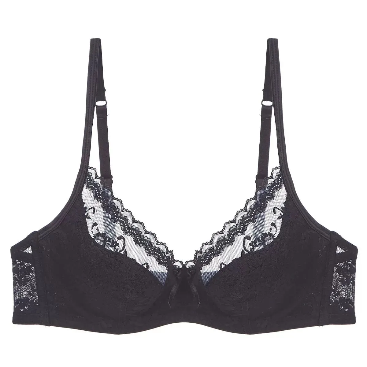 Thin Lace Lingerie Set for Summer Small Chest Gathering Soft Steel Ring Support Anti Sagging Bra Underwear Two-Piece Set