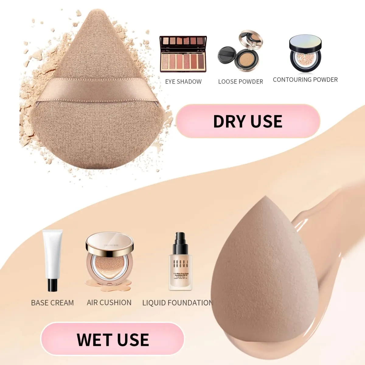 33Pcs Makeup Tool Kit 20 Makeup Brushes With Powder Puff Cleaning Bowl Eyelash Curler Full Face Eye Makeup Set