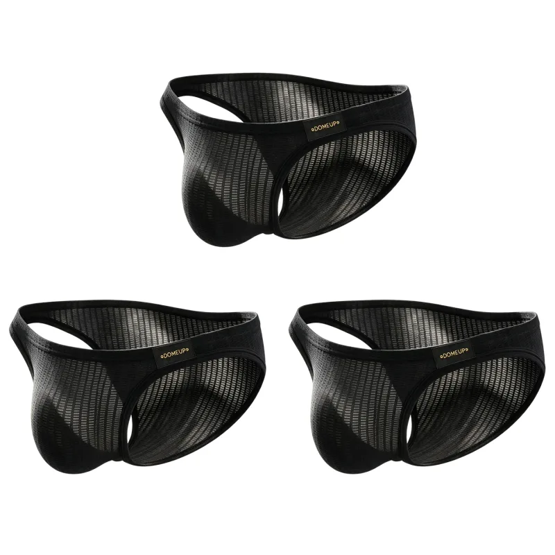 Men's Underwear Ribbed Texture Mens Brief Nylon Elastane Underpants Lightweight Thin Comfortable Male Triangle Underwear M‑XXL