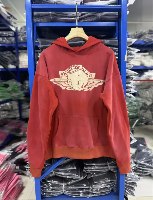 26SS SAINT OF MICHAEL Mxxxxxx BABY MICHAEL HOODIE Printed Distressed Long Sleeve Hooded Sweatshirt Cotton Hoodies For Men