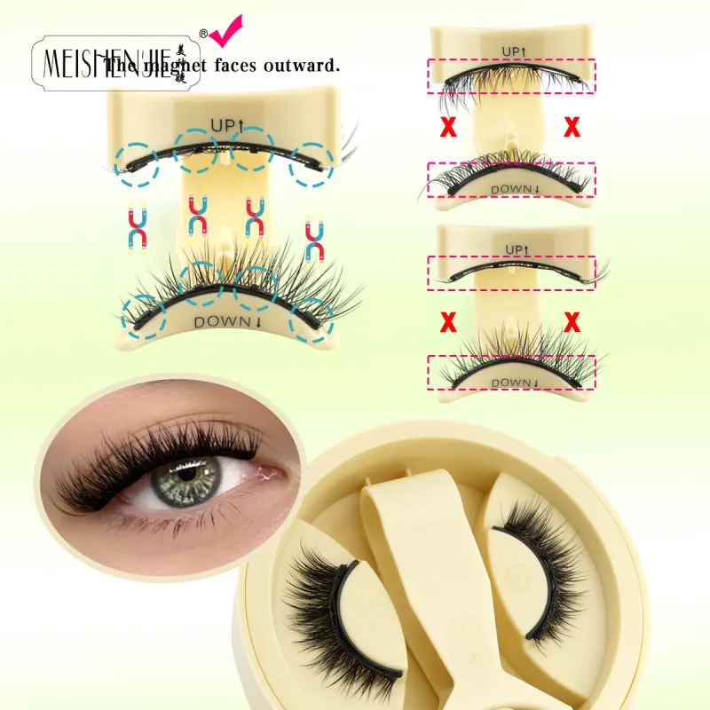 1/3 Pairs Magnetic Eye Lashes Handmade Eyelashes Soft Reusable Magnetic Lashes Natural Look 3D False Lashes Makeup Tweezers Set — image 26