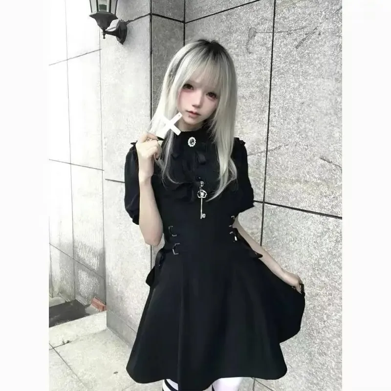 Gothic Vintage Lace Y2k Mini Dress Women Design Streetwear Black Lolita Slim Dress Long Sleeve Elegant Dress Spicy Girls — image 8