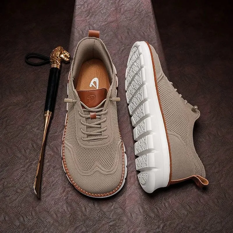 Men's Breathable Knit Wide‑Toe Casual Shoes Lightweight Comfortable Walking Hiking Sneakers Non‑Slip Soft Sole Fashion Dress S