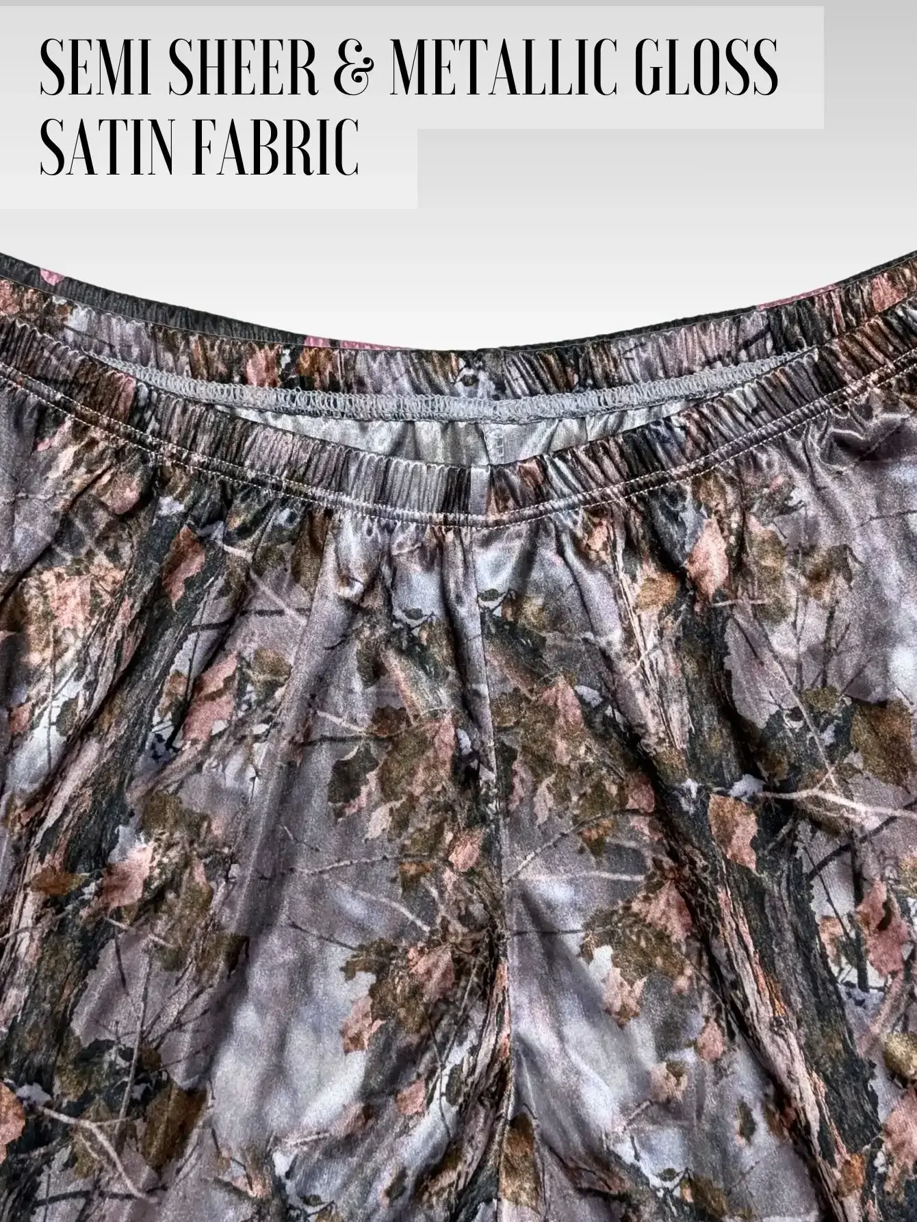1 Piece Men's Lightweight Breathable Metallic Sheen Casual Home Loungewear - Camouflage Print Satin Sleep Shorts — image 3