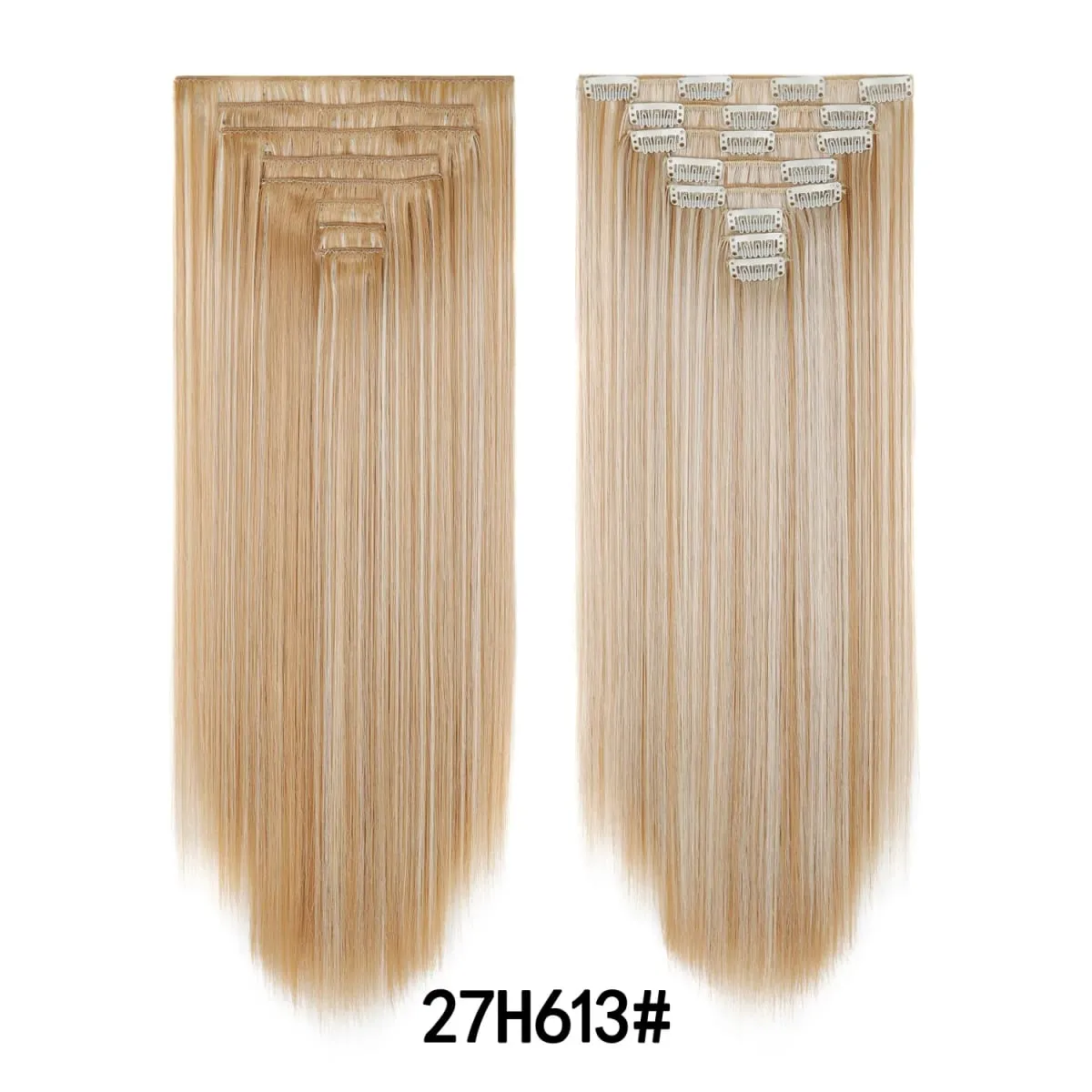 24 Inch 8 Pcs Clip In Hair Extension Straight Hair Extensions for Women Daily Wear Work & Casual Styling Synthetic Hair Pieces