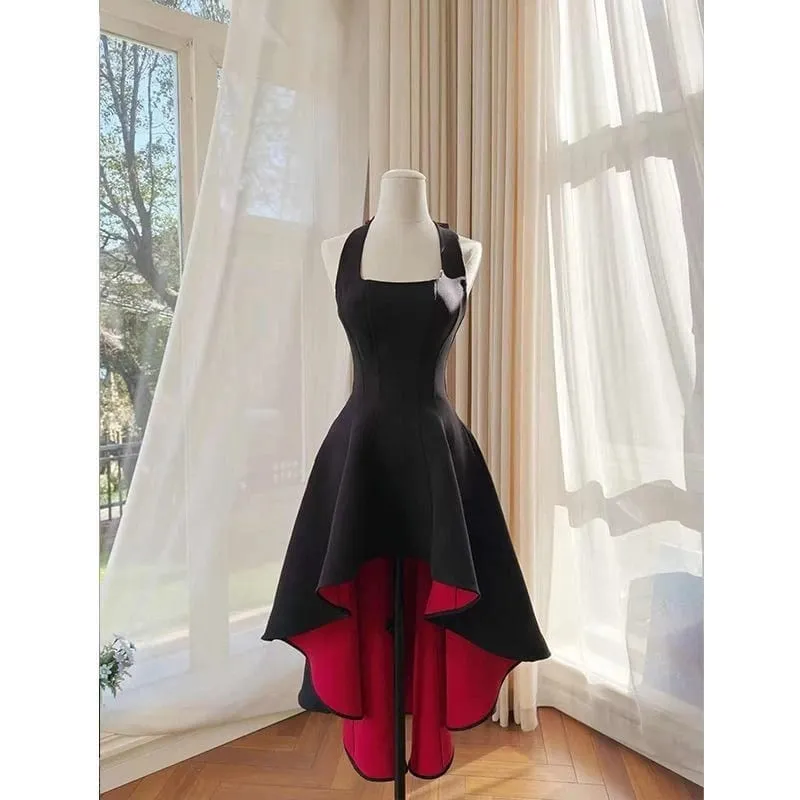 France Elegant Black Patchwork Long Strap Dress Sleeveless Party Style Women Gentle Y2k Vintage Bodycon Spring Summer 2026