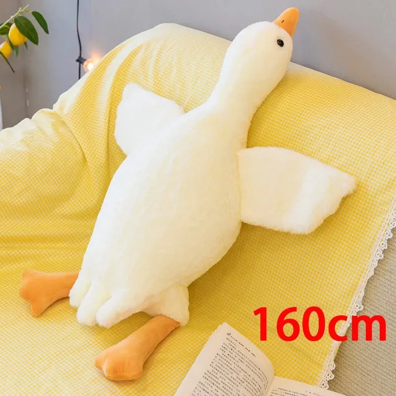 90/130/160/190cm plush baby goose stuffed animal throw pillow for large sofa for bedtime companionship plush pillow as a gift