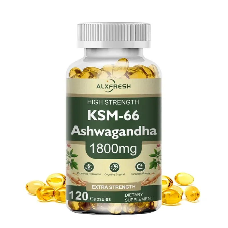 Ashwagandha Capsules For Reduce Stress Anxiety Boost Energy Combat Fatigue Enhance Endurance Improve Sleep Quality Cognitive