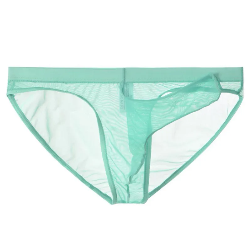 Men Underwear Mesh Transparent Elephant Nose Briefs Thin Lightweight Quick Dry Low Waist Breathable Underpants