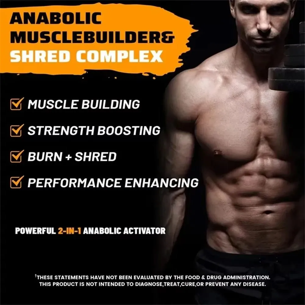 Muscle Builder Capsules - Helps Increase Strength Endurance Protein Synthesis Promotes Faster Muscle Growth Abs Energy