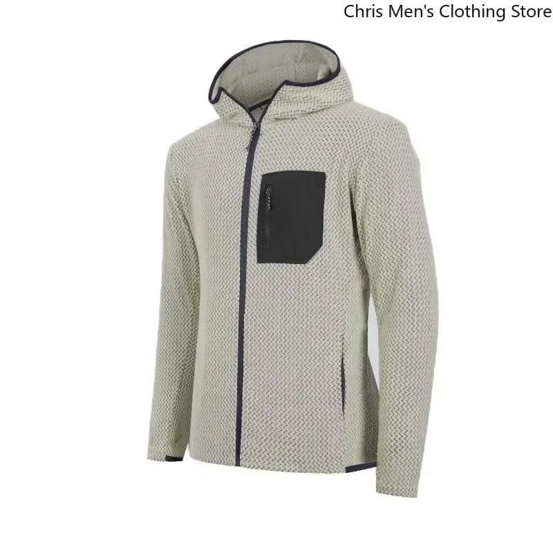 Mantel Ritsleting Pria Berkualitas Tinggi untuk Musim Gugur/musim dingin Mantel Hoodie Hangat Modis dan Serbaguna Sweater Kebugaran Olahraga Kasual — image 7