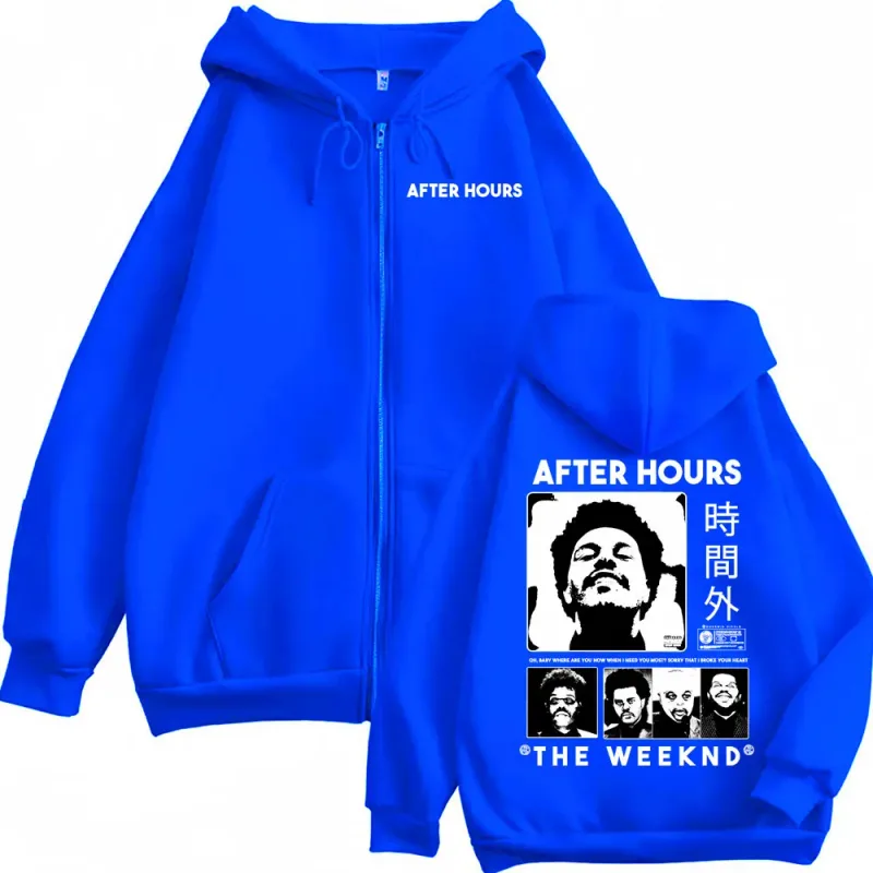 The Weeknd After Hours Til Dawn Zipper Hoodies Men Women Fashion Streetwear Jacket Sweatshirt Fleece Cozy Zip Up Pullovers Coats