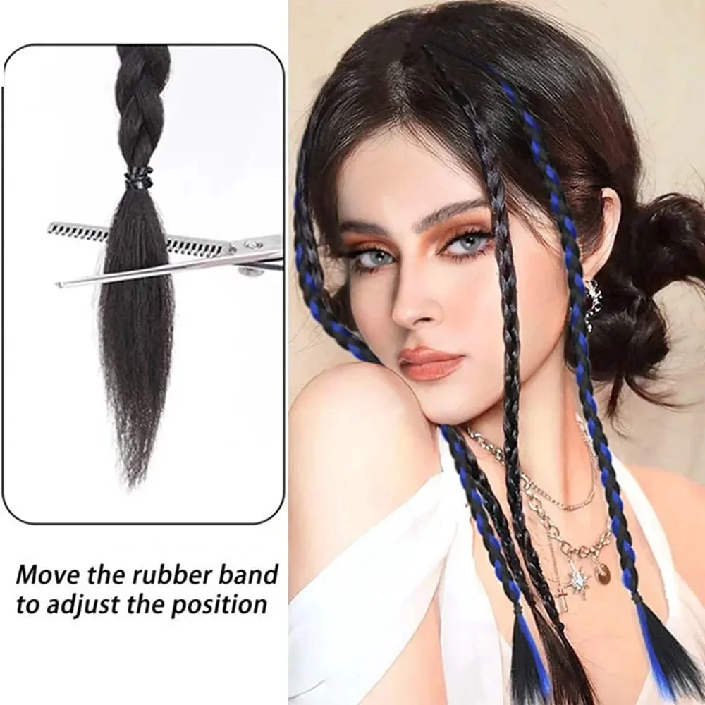 Synthetic 2pcs Braid Wig With Strong BB Clip Y2k Spice Girl Boxing Braid Ponytail Lightweight Box Braid Ponytail Piece for Women — image 5