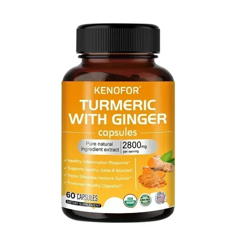 Turmeric Curcumin Capsules 1600mg with Ginger & MSM Antioxidant Support Joint Comfort Heart Cognitive & Digestive Wellness